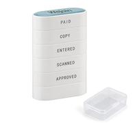 WEJOIN Office Stamps - 5-in-1 Pre-Inked Rubber Stamp Set: Paid, Copy, Entered, Scanned, Approved Stamp, Red-Ink Stamp Impression Size 1.5’’ X 0.55’’, Cute & Unique Designed Business Message Stamp