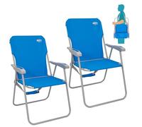 #WEJOY Folding Beach Chair Set of 2, Portable Strong Stabile High Back Camping Chair for Adults, Foldable Camp for Outdoor Camping Beach Garden Fishing, Blue