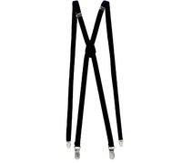 WEJUN Men's Unisex Slim Black Suspenders, 1Cm Width, Adjustable Clip-On Trouser Straps, One Size Fits All