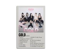 WEJWHHTHUU ITZY GOLD Posters Canvas Cover Print Aesthetic Poster Modern Art Painting for Living Room 20x30inch(50x75cm) Unframe-style