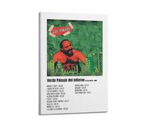 WEJWHHTHUU Los Piojos Verde Paisaje Del Infierno Posters Canvas Cover Print Aesthetic Poster Modern Art Painting for Living Room 24x36inch(60x90cm) Frame-style