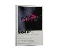 WEJWHHTHUU SOPHIE, Kim Petras & BC Kingdom Reason Why Posters Canvas Cover Print Aesthetic Poster Modern Art Painting for Living Room 20x30inch(50x75cm) Frame-style