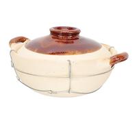 WEKADRIN 0.5l Clay Stewing Pot with Double Handles, Easy to Clean Cooking Pot for Household Use, Ventilated Design Suitable for Casseroles and Soup Cooking