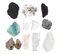 WEKADRIN 1 Box Rock and Mineral Identification Kit for Geology Specimens Set with Quartz Mica Fluorite Iron Ore and More Educational Crystal Collection Box for Elementary Science Learning