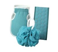 WEKADRIN 1 Set Bath Supply Rub Ball Exfoliating Back Scrubber with Pull Back Strip Convenient Bathing Tool for Body Cleaning and Massage for Daily Use and Storage Lake Blue