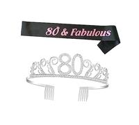 WEKADRIN 1 Set Birthday Crown Set Rhinestone Tiara Hair Comb Sash Decoration Elegant Party Accessory for Celebrations for Birthday Decorations and Etiquette Events