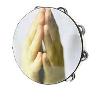 WEKADRIN 10-inch Handheld Tambourine for Kids, Double-layer Jingle Bells Percussion Instrument, Preschool Music Toy Drum for Boys and Girls Dance and Early Education