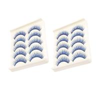 WEKADRIN 10 Pairs Rhinestone Studded False Eyelashes for Stage Performance, Sparkling Faux Lashes with Glitter Accent, Dramatic Costume Lashes for Model Makeup and Latin Dance