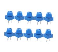 WEKADRIN 10 Pcs Through Trimmer Potentiometer with Knob Single Turn Adjustable Resistor for Breadboard Linear Taper Potentiometer for LCD Contrast Opamp Volume Control Applications