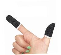 WEKADRIN 10 Pieces Anti-sweat Finger Sleeves for Phone Game Touchscreen, Breathable Elastic Finger Covers White Edge, Oil-proof Non-slip Thumb Protectors for Mobile Gaming