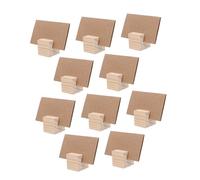 WEKADRIN 10 Set Rustic Wooden Name Holder with Natural Bark Table Number Stands Square Memo and Place Card Display for Weddings Restaurants Banquets and Parties and Portable Table Decor