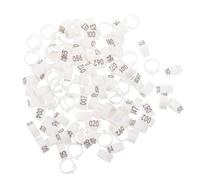 WEKADRIN 100 Pcs Numbered Pigeon Foot Rings Plastic Identification Leg Bands 10mm White Sturdy Bird Bands for Pigeons and Pet Birds