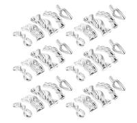 WEKADRIN 100 Pcs Silver Alloy Hollow Twist Braided Metal Nail Charms - 5 Styles with 20 Pieces Each for Acrylic Manicure and Nail Art Decoration Accessories
