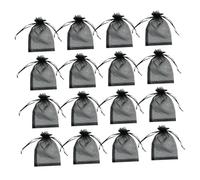 WEKADRIN 100pcs Black Pure Color Pearl Gauze Storage Bags Bundle Mouth Pouches for Wedding Candy Jewelry Favor Packaging