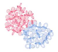 WEKADRIN 100pcs Mini Acrylic Favors Transparent Pink Blue Tiny Shower Decorations for Boys for Table Scatter Cupcake Toppers and Party Craft Projects