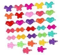WEKADRIN 100pcs Mini Hair Clips Lightweight Side Barrettes with Love Flower Bow Designs Cute Cartoon Hairpins for Little and Portable Accessories