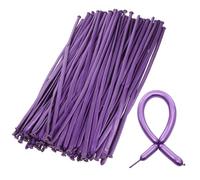 WEKADRIN 100Pcs Purple Metallic Modelling Balloons 1.8G Thick Latex Long Balloons for Birthday Party Wedding Decorations and Event Supplies