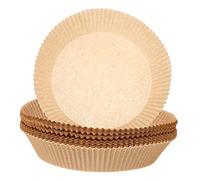 WEKADRIN 100Pcs Round Air Fryer Mats Non Stick Parchment Paper Liners Heat Resistant Oil for Baking Microwave Oven and Barbecue Use