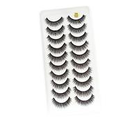 WEKADRIN 10pairs Faux Lashes for Party Makeup Lightweight Reusable False Eyelashes for Glamorous Look for Special Occasions and Gifting