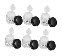 WEKADRIN 10pcs 3ml Concealer Powder Bottles and Loose Powder Empty Sub Packaging Storage Containers with Black Caps and 12-hole Inner Plugs for Travel Makeup and Cosmetic Use