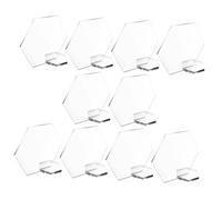 WEKADRIN 10Pcs Blank Hexagon Acrylic Table Number Signs with Stand DIY Wedding Centerpiece Decorations Stable and Clean Place Card Holders for Parties and Special Events