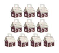 WEKADRIN 10Pcs Christmas Gingerbread House Candy Boxes Paper Cookie Boxes Holiday Bakery Treat for Party Favor and Classroom Wrapping Supplies