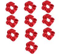 WEKADRIN 10Pcs Christmas Hair Scrunchies Soft Elastic Hair Ties for Women Smooth Satin Texture Comfortable Fit Festive Red Accessories for Party Office School Travel Use