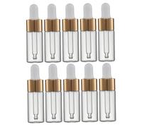 WEKADRIN 10Pcs Clear Glass Dropper Bottles Essential Oil Containers with Pipettes Reusable Portable for Aromatherapy Medicine Travel Use