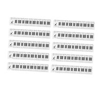 WEKADRIN 10pcs Clear Plastic Rulers Transparent Straight Measuring Tools with Piano Keyboard Design for Students School Office Exam Use
