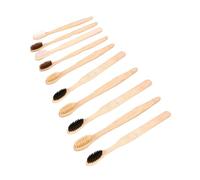 WEKADRIN 10pcs Disposable Bamboo Toothbrushes Natural Biodegradable Wood Travel Oral Care Supplies with Soft Bristles Random Colors for Business Trips and Hotels Random Color