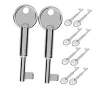 WEKADRIN 10pcs Emergency Stop Button Reset Key for Fire Alarm Manual Call Point Alloy Push Button Switch Replacement for Home and Outdoor Use Portable Reset Tool with Perforation