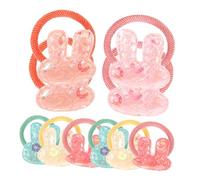 WEKADRIN 10Pcs Glitter Puppy Hair Bands with Bunny Decor Elastic Pet Hair Ties for Small Dogs Cats Rabbits Holiday Festival Accessories