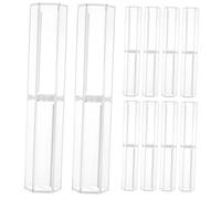 WEKADRIN 10pcs Hexagonal Pencil Cases Acrylic Pen Boxes Portable Lightweight Writing Pen Storage Boxes for Workspace Or Desk Use