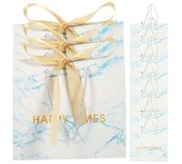 WEKADRIN 10Pcs Marble Pattern Wedding Packing Bags with Golden Bows High-end Paper Bags for Guests Suitable for Candy Jewelry Party Favors Showers Birthdays and Celebrations