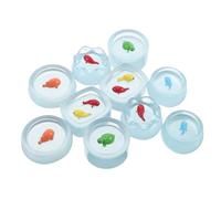 WEKADRIN 10pcs Miniature Fish Bowl Ornaments Glow in Dark Mini Dollhouse Aquarium Decorations with Goldfish and Turtle Figures Fade-resistant Mini Tank Decor for Desktop Garden and Fairy