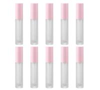 WEKADRIN 10pcs Pink Plastic Lipstick Tubes with Lid Empty Lip Tube Subpackaging Bottles for DIY Lip Gloss Refillable Cosmetic Containers for Travel and Personal Care