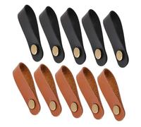 WEKADRIN 10pcs PU Leather Guitar Headstock Strap Tie Microfiber Neck Strap Button Adapter for Acoustic Electric Bass Ukulele Easy Installation Secure Fit Black Brown