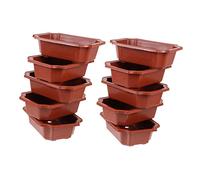 WEKADRIN 10pcs Rectangular Thicken Plastic Bonsai Pots Durable Outdoor Flower Containers for Home Gardening Succulent Planting and Elegant Landscape Decor