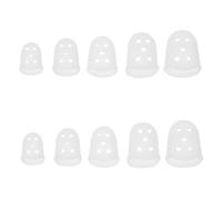 WEKADRIN 10pcs Silicone Kalimba Finger Sleeves Transparent Thumb Protectors with Anti-slip Particles Comfortable Finger Covers for Music Practice and Injury Prevention