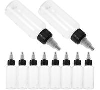 WEKADRIN 10pcs Transparent Plastic Palette Bottles with Measurement for Paint Mixing Airbrush Ink Storage Leak-resistant Portable Containers for Artists and Model Painting