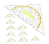 WEKADRIN 10pcs Transparent Protractor Architects Scale Protractor for School Angle Measuring Ruler Engineering Scale Safety Triangles Triangular Ruler Small Portable Drafting Tools