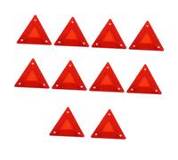 WEKADRIN 10pcs Vehicle Warning Triangle Reflectors for Cars and Trucks Auto Reflective Safety Signs Easy to Install and Replace High Visibility Roadside Safety Alert