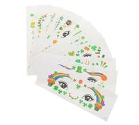 WEKADRIN 12 Sheets St Patricks Day Face Makeup Stickers Cartoon Shamrock Temporary for Irish Festival Party Favors Comfortable Easy Application Versatile Holiday Accessories