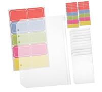WEKADRIN 12Pcs Binder Pockets with Zipper and Sticky Labels Transparent Document Filing Bags for Ring Binder Compact Lightweight Organizer for Receipts Business Cards Notes and Photos