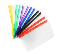 WEKADRIN 12pcs Binder Zipper Pouch Transparent Ring Zip Bag Refill for Notebooks Document Holder with Smooth Zipper Closure for Office Study and Travel Organization