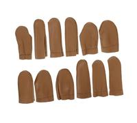 WEKADRIN 12Pcs Cowhide Thimble Finger Protectors Ergonomic Sewing Craft Tools Small Portable Felting Finger Cots for Cut Protection and Knitting Use Random Colors Random Color
