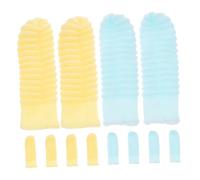 WEKADRIN 12pcs Finger Toothbrush for Dogs and Cats Material Comfortable Fit for Precise Multi-Directional Cleaning Suitable for Small and Large Breeds Yellow and Sky Blue
