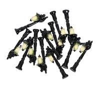 WEKADRIN 12pcs Mini Black Resin Street Light Models for Mini Garden and Fairy Gardens, Decorative Lamp Accents for Scene Decoration and Home Décor, Authentic-looking Miniature Park Style