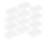 WEKADRIN 12pcs Mini Transparent Jewelry Storage Boxes with Hinged Latch Small Portable Organizer for Rings Earrings Necklaces and Tiny Accessories Compact Compartments for Daily Use