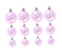 WEKADRIN 12Pcs Pink Rainbow Painted Hanging Balls Cake Decorations Set - 4Cm, 5Cm, 6Cm Sizes for Birthday and Party Baking Supplies